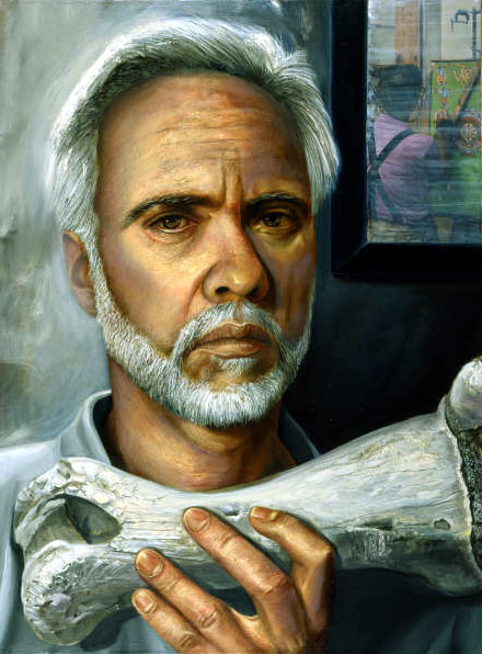 Self-Portrait with Bone, Kenneth Freed, oil on canvas