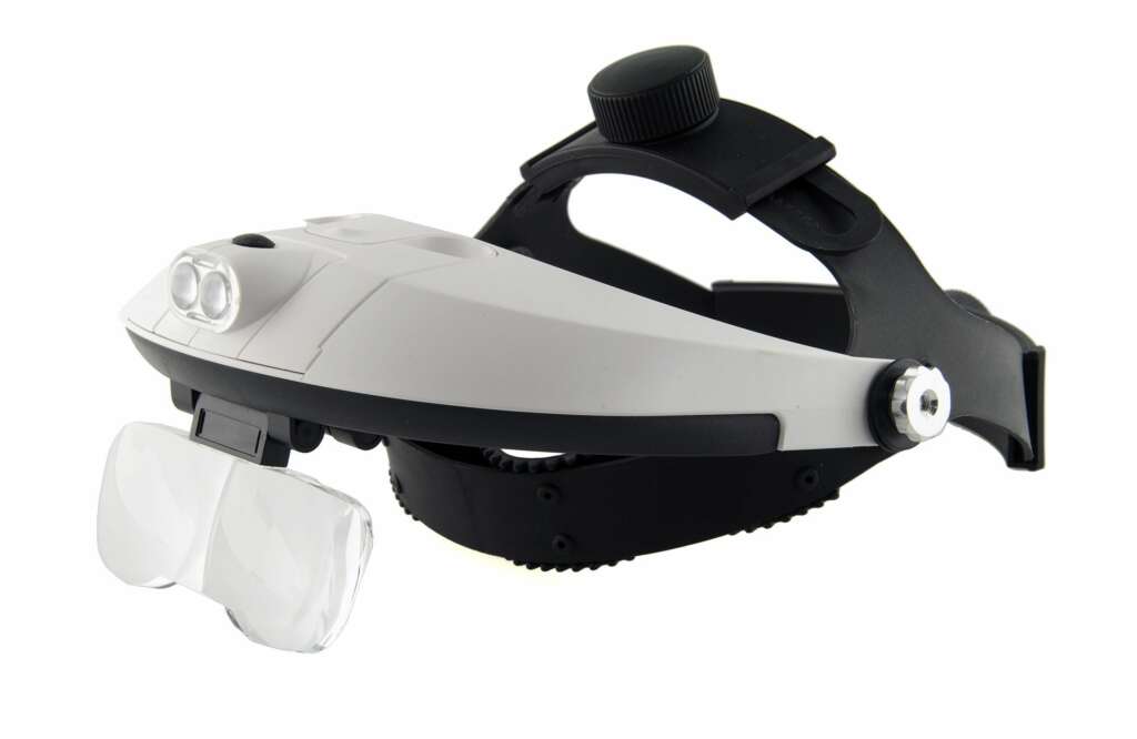 Illuminating Headband Magnifier with Double Head Strap