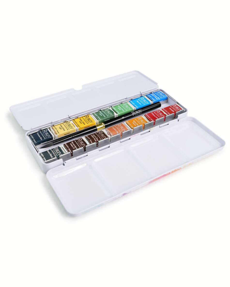  Winsor & Newton Professional Watercolor Paint Set, Black Box  Set, 12 Half Pans : Everything Else