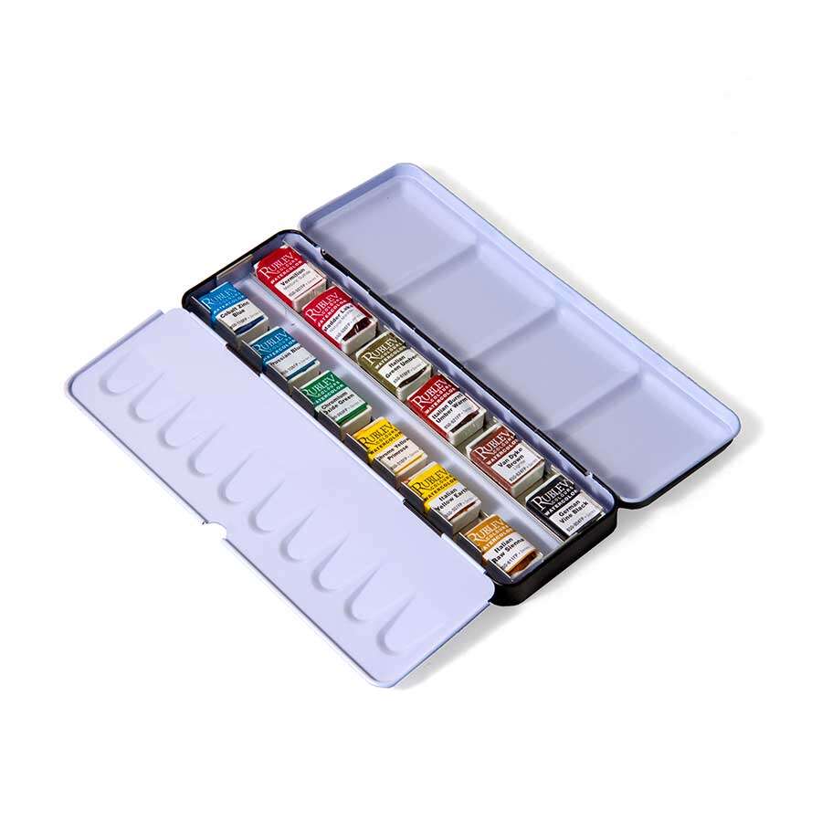 Empty watercolor palette ready to be filled with pans