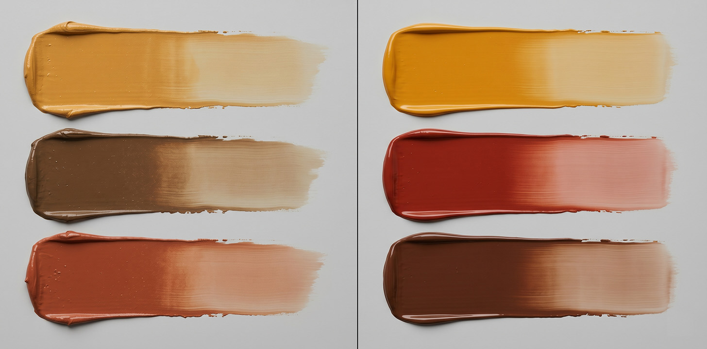 Compare earth pigments vs synthetic iron oxides in oil painting. Learn how they differ in color, handling, and paint film behavior.
