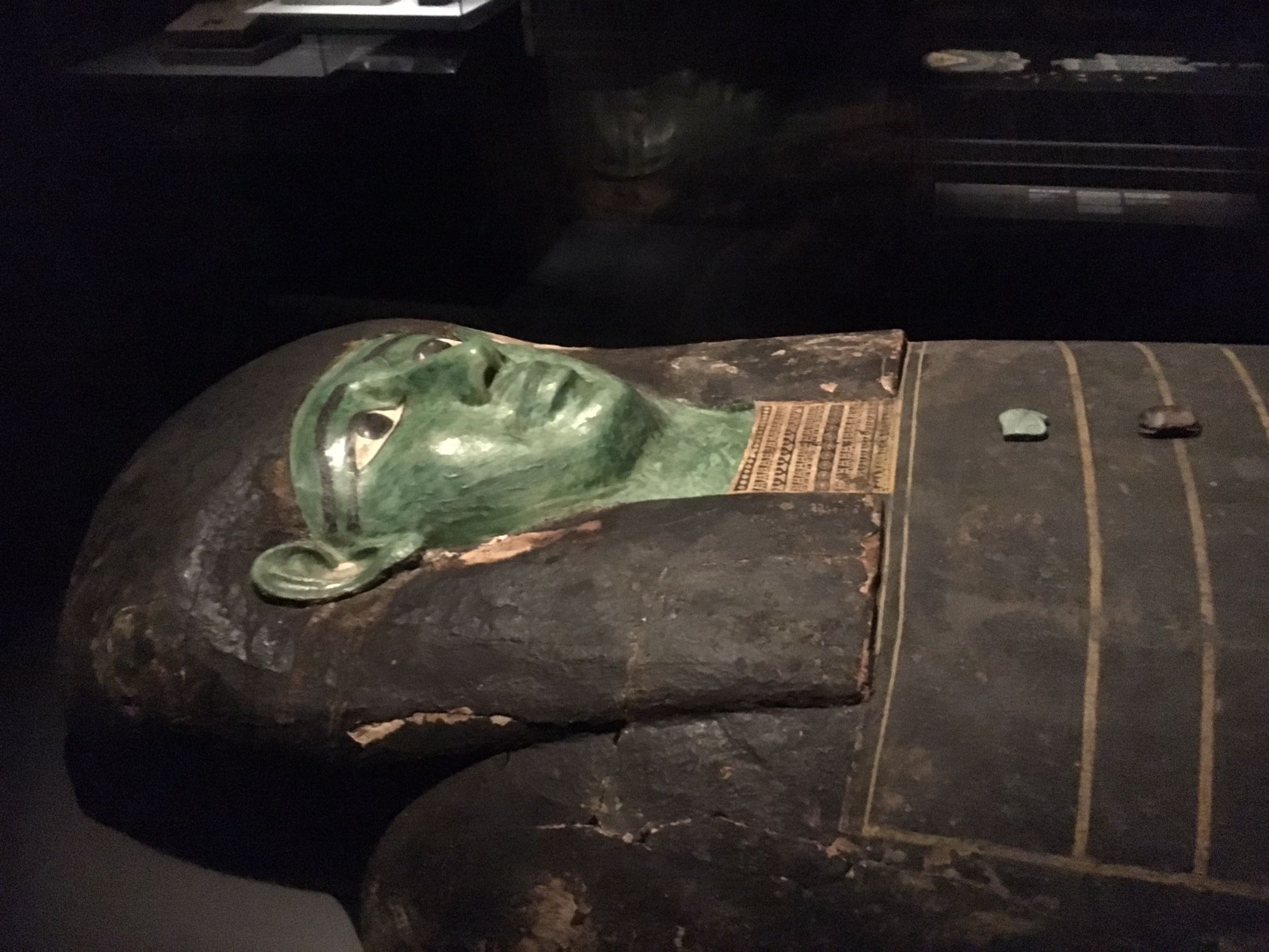 Giant coffin with malachite face, possibly from Herakleopolis Magna. Ptolemaic Period, 332–30 BC