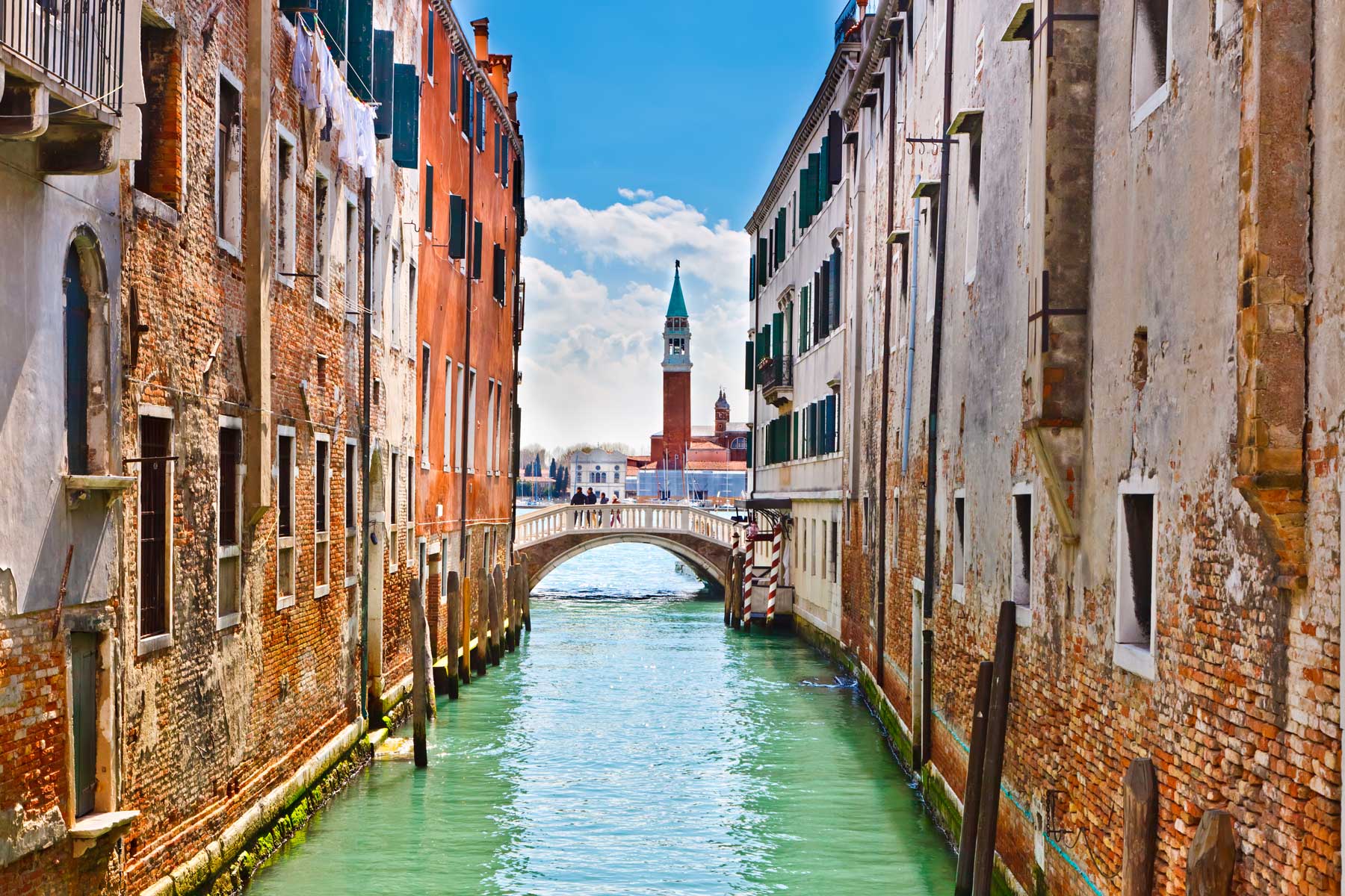 Venice canals and red brick walls