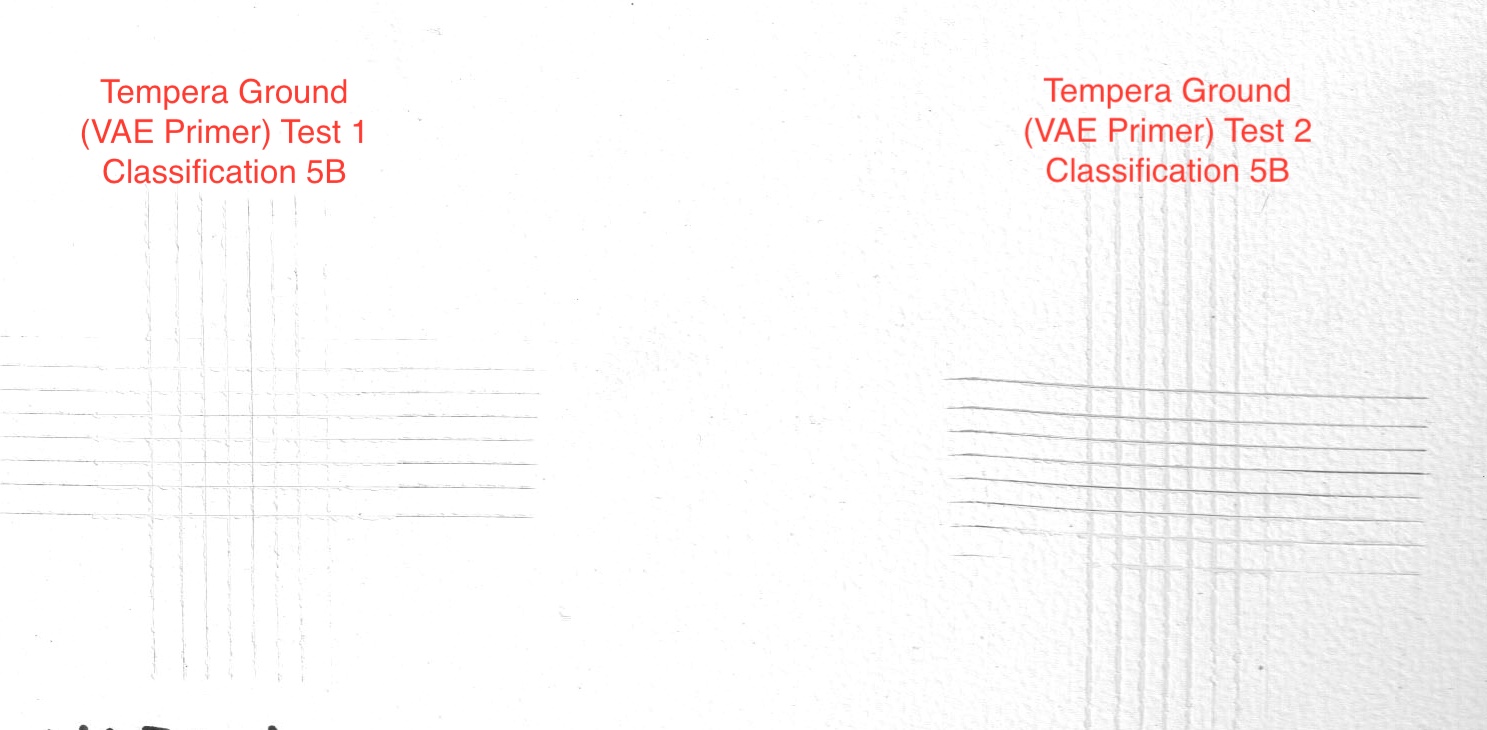 Adhesion test of Tempera Ground