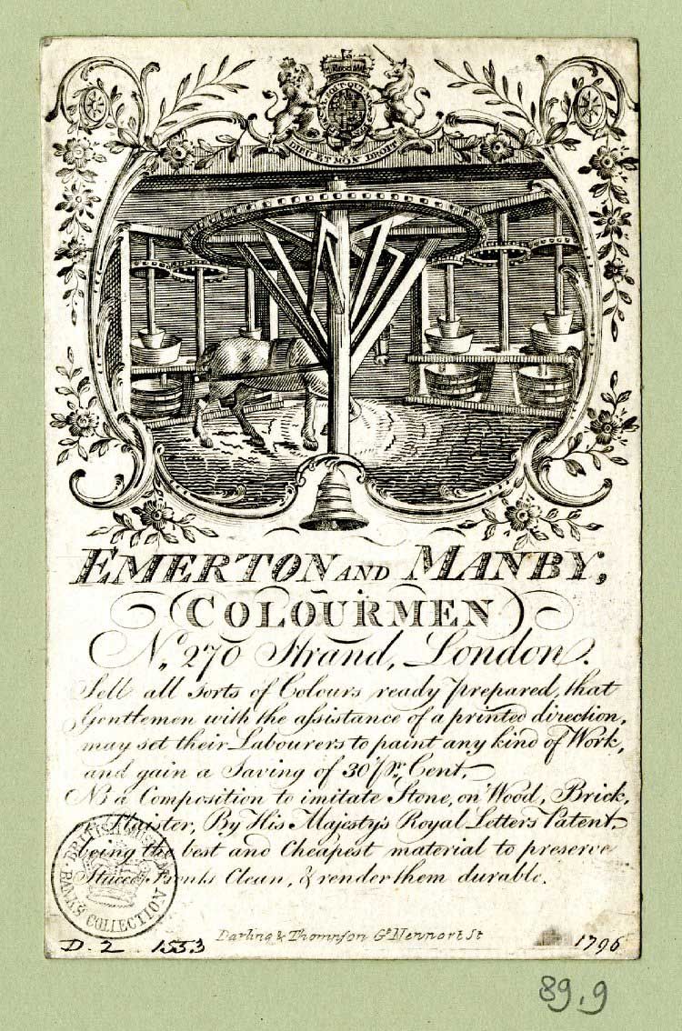 Joseph Emerton Colourman Trade Card