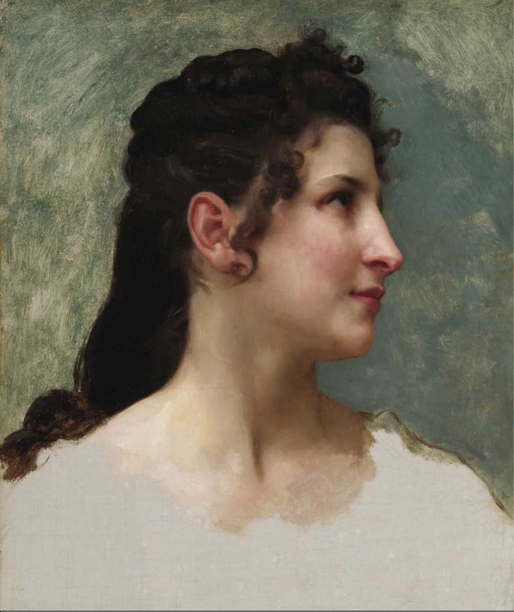 William-Adolphe Bouguereau, Study of a Girl's Head, c. 1890, oil on canvas, 17.9 x 15 inches