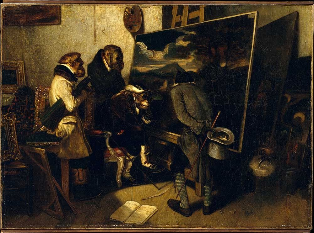 Alexandre-Gabriel Decamps, The Experts, 1837, oil on canvas, 18.25 x 25.25 inches