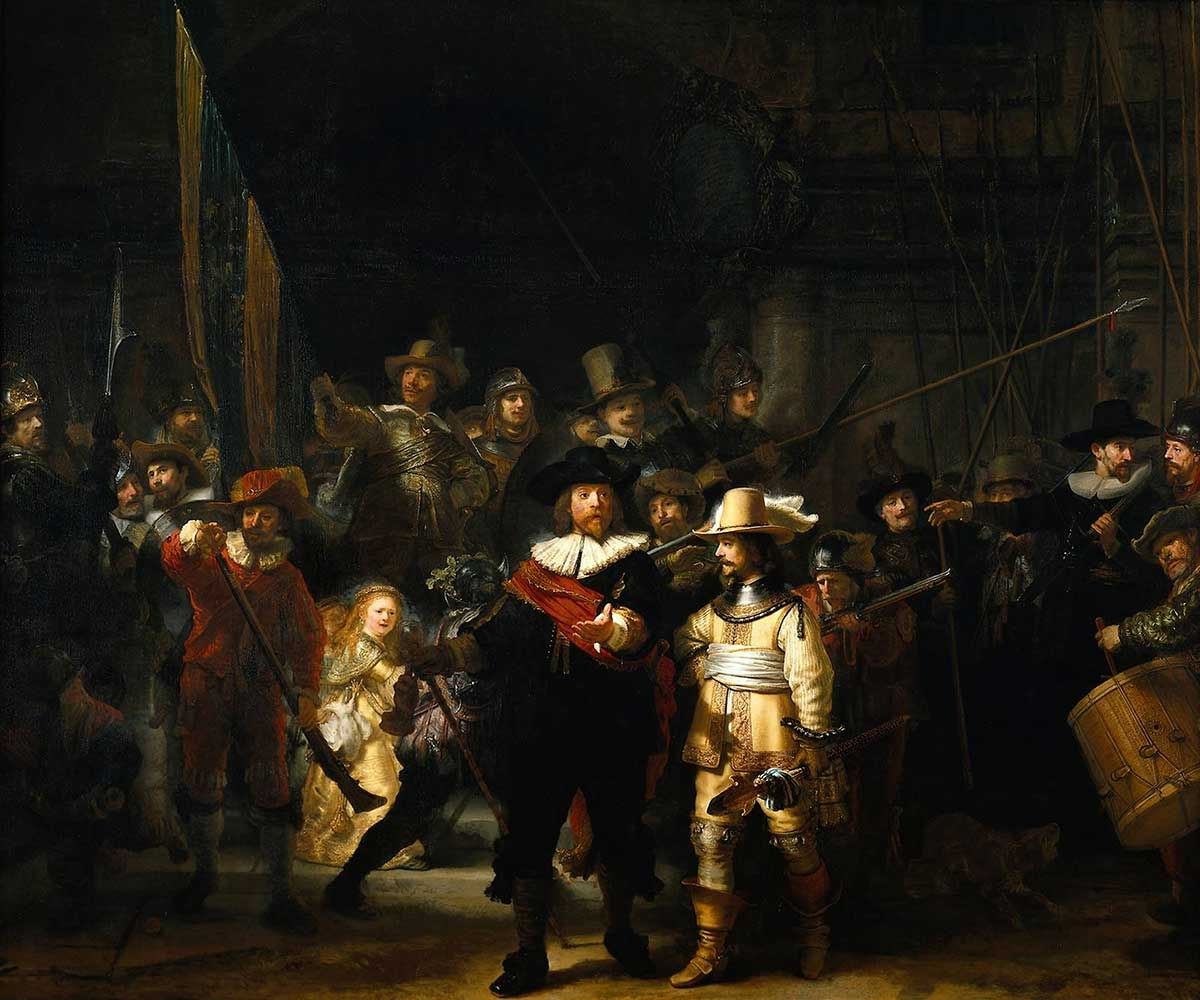 Rembrandt van Rijn, The Night Watch, 1642, oil on canvas, 142.9 x 172 inches
