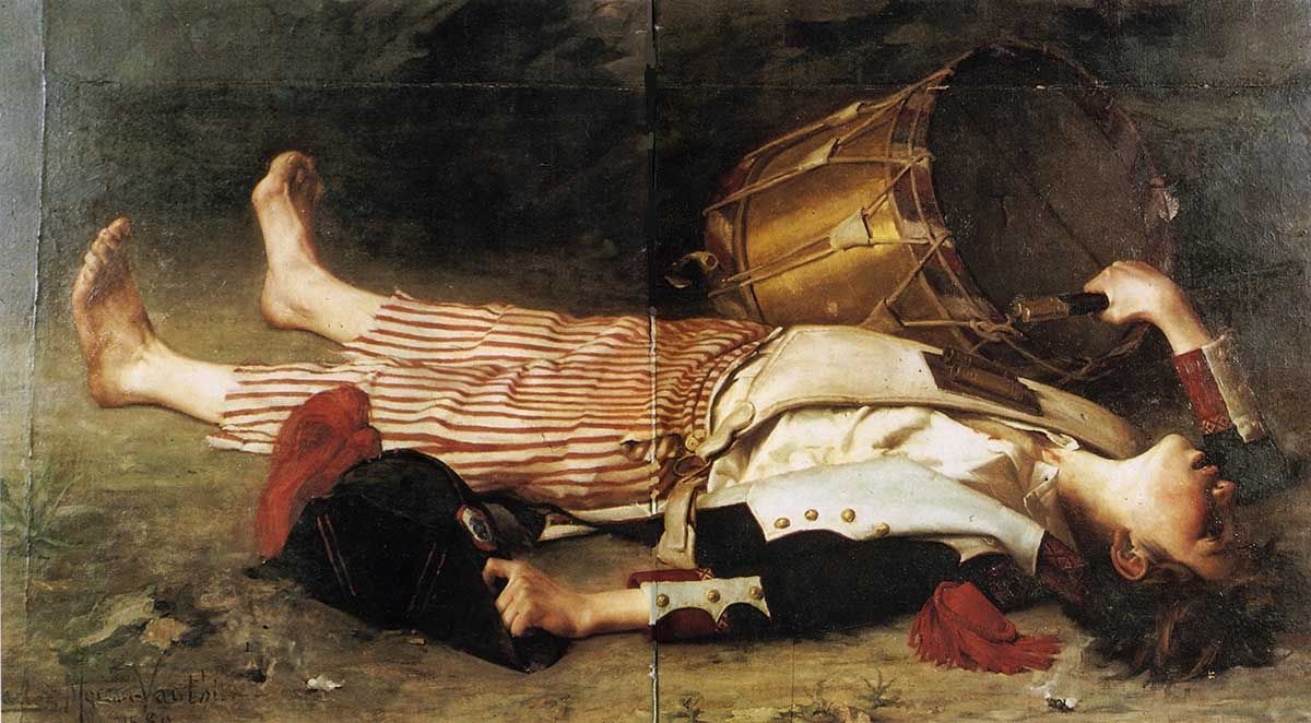 Charles Moreau-Vauthier, The Death of Joseph Bara, 1880s, oil on canvas