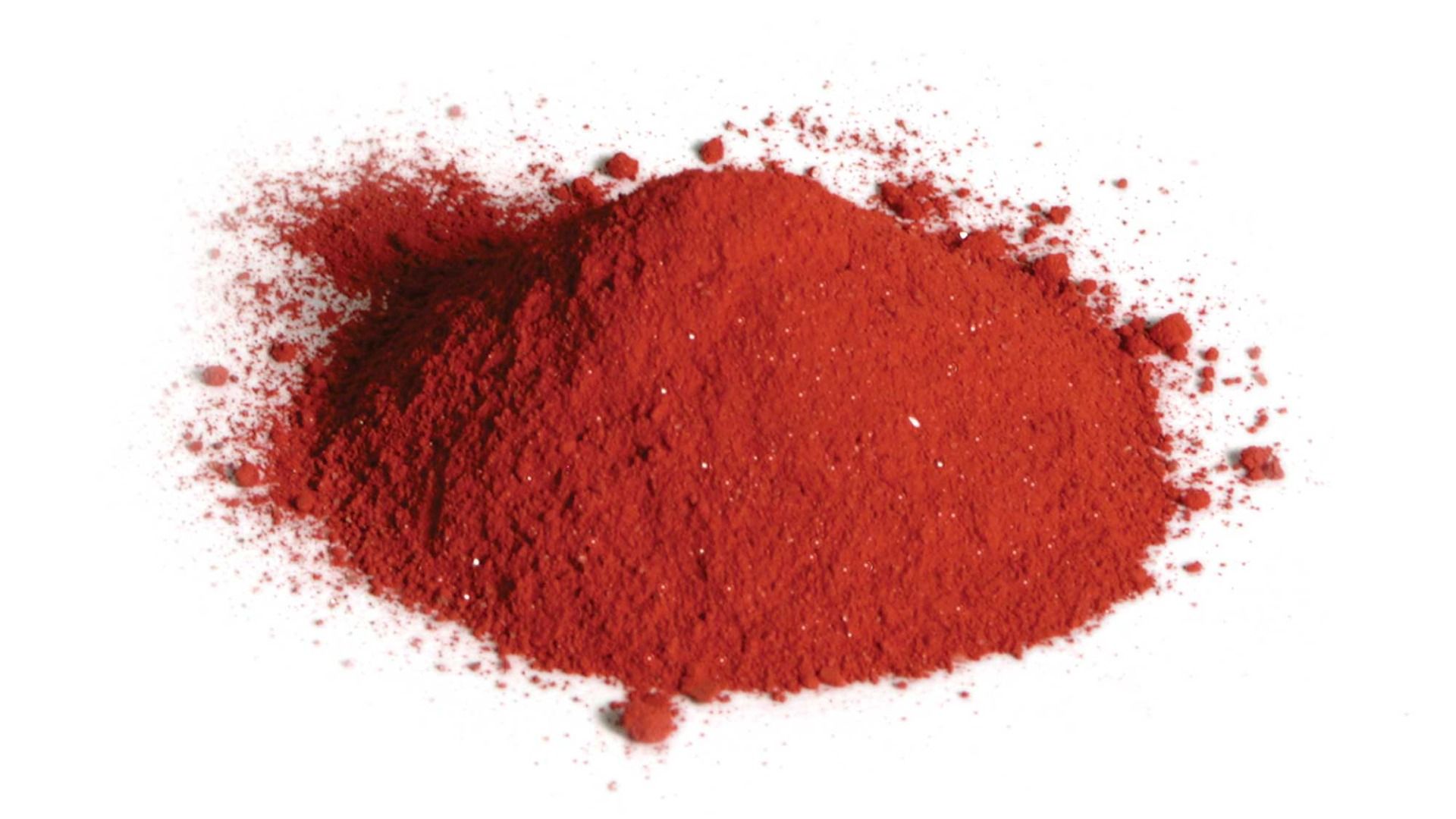 Vermilion pigment composed of red mercuric sulfide