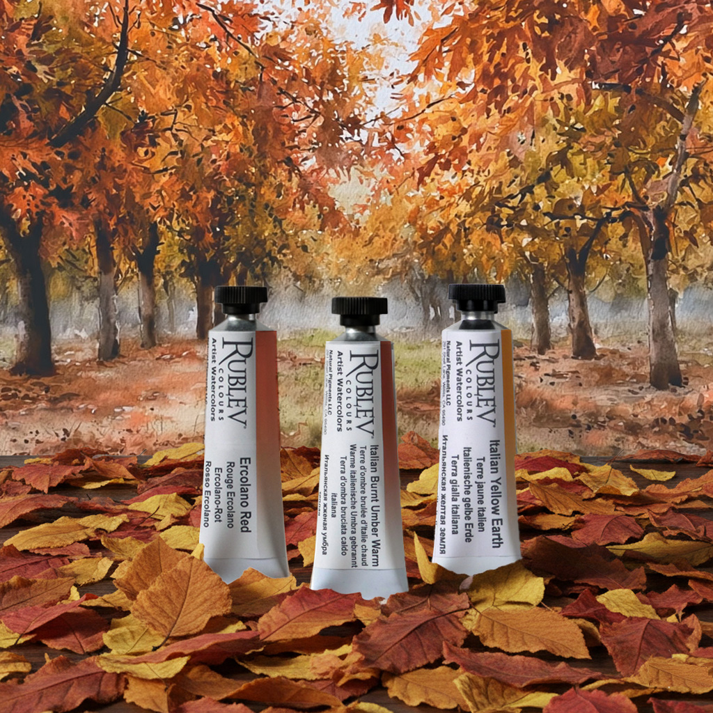 Autumn Orchard Watercolor Triad